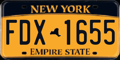 NY license plate FDX1655
