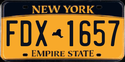 NY license plate FDX1657