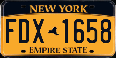 NY license plate FDX1658