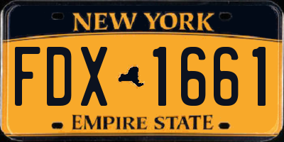 NY license plate FDX1661