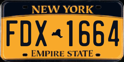 NY license plate FDX1664