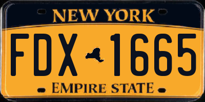 NY license plate FDX1665
