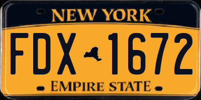 NY license plate FDX1672