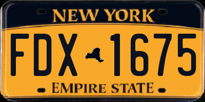 NY license plate FDX1675