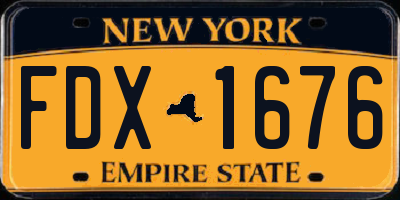 NY license plate FDX1676