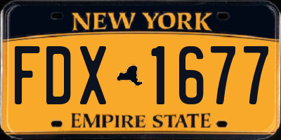 NY license plate FDX1677
