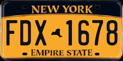 NY license plate FDX1678