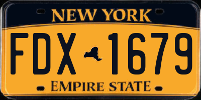 NY license plate FDX1679