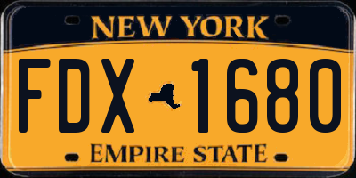 NY license plate FDX1680
