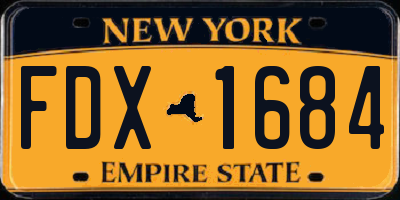 NY license plate FDX1684