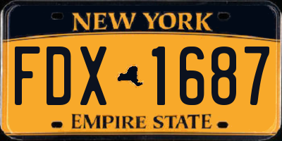 NY license plate FDX1687