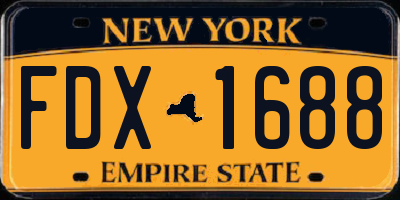 NY license plate FDX1688