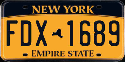 NY license plate FDX1689