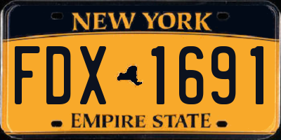 NY license plate FDX1691