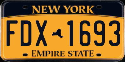 NY license plate FDX1693