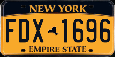 NY license plate FDX1696