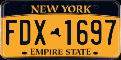 NY license plate FDX1697