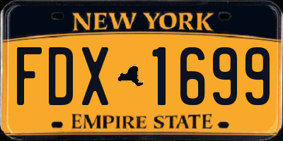 NY license plate FDX1699