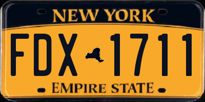 NY license plate FDX1711