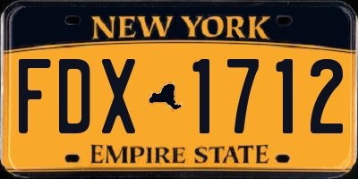 NY license plate FDX1712