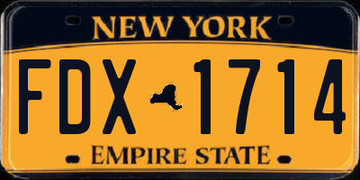 NY license plate FDX1714