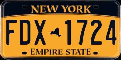 NY license plate FDX1724
