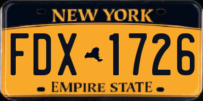 NY license plate FDX1726
