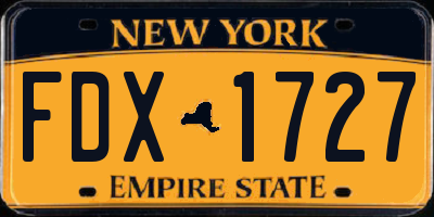 NY license plate FDX1727