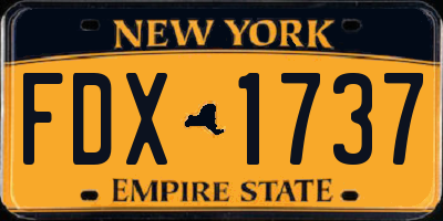 NY license plate FDX1737