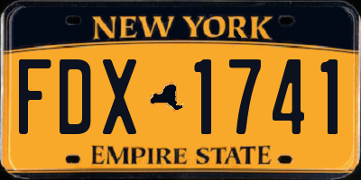 NY license plate FDX1741