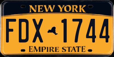 NY license plate FDX1744