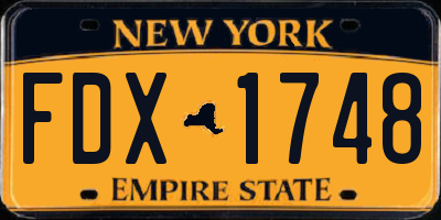 NY license plate FDX1748