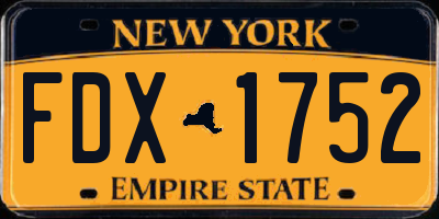 NY license plate FDX1752