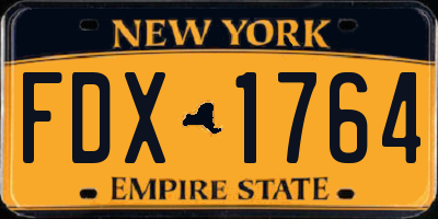 NY license plate FDX1764