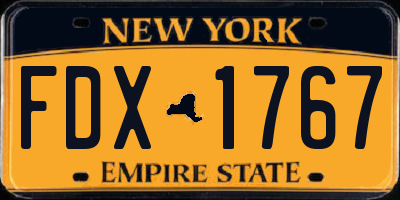 NY license plate FDX1767