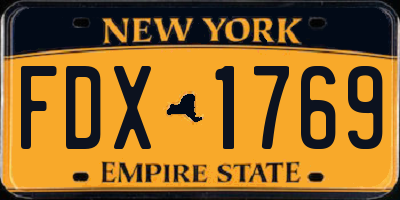 NY license plate FDX1769