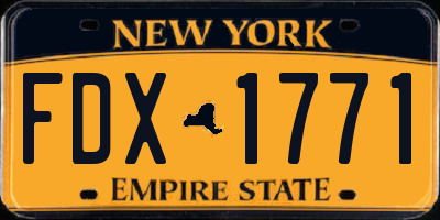 NY license plate FDX1771