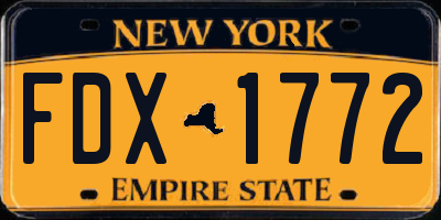 NY license plate FDX1772