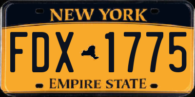 NY license plate FDX1775