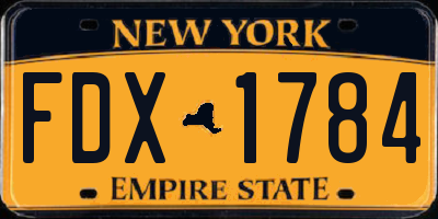 NY license plate FDX1784
