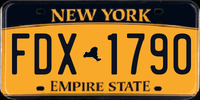 NY license plate FDX1790