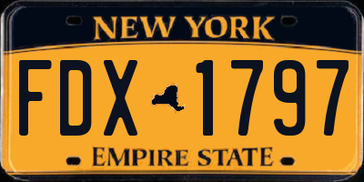 NY license plate FDX1797