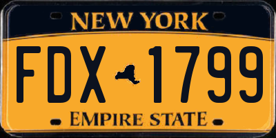 NY license plate FDX1799