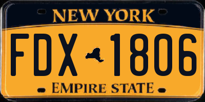 NY license plate FDX1806