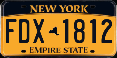 NY license plate FDX1812