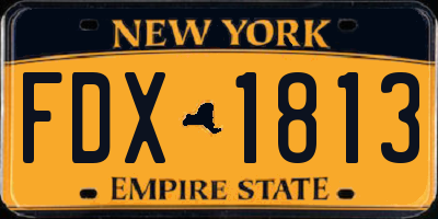 NY license plate FDX1813