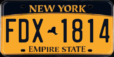 NY license plate FDX1814
