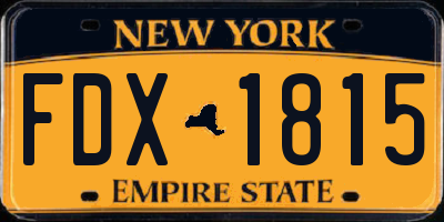 NY license plate FDX1815