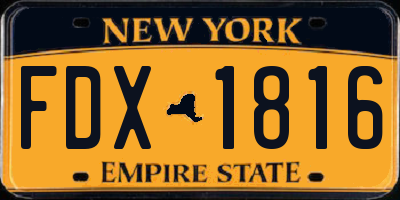 NY license plate FDX1816