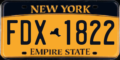 NY license plate FDX1822